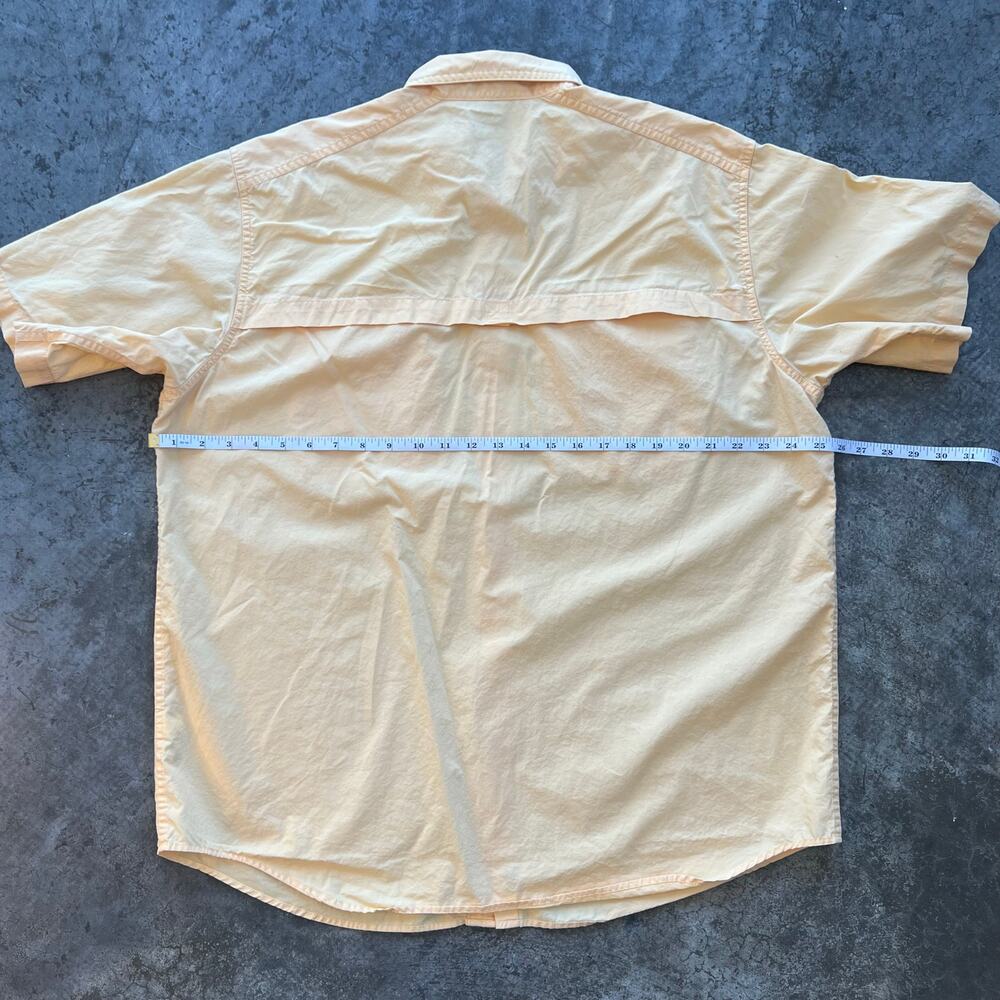 L.L. Bean Men’s Vented Fishing Shirt Short Sleeve Yellow Large Gorpcore VTG - Picture 6 of 6